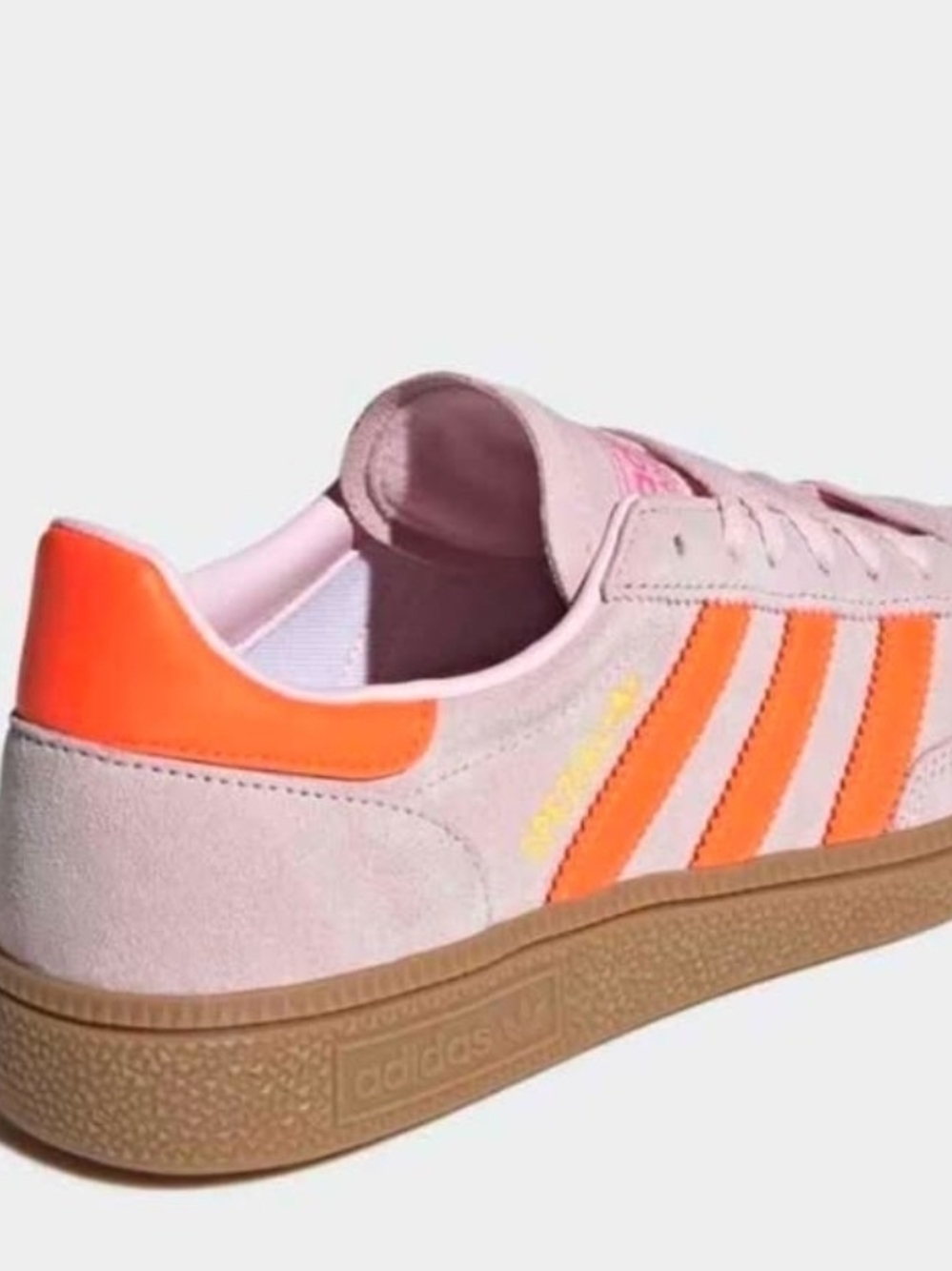 adidas Women's Gazelle Spezial Suede Sneaker - Pink with Orange Stripes - Picture 3 of 10